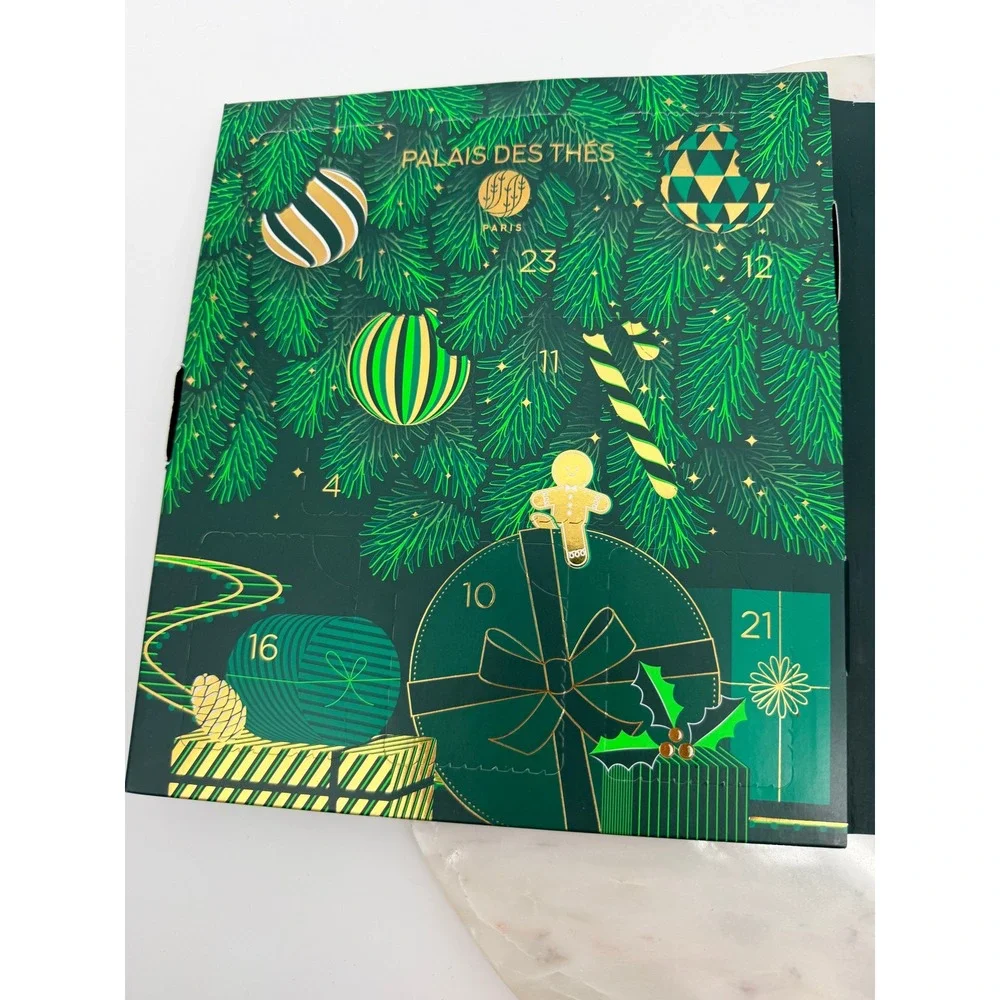 Palais des Thes 24 Days of Tea Advent Calendar Green Gold Holiday Sampler Gift